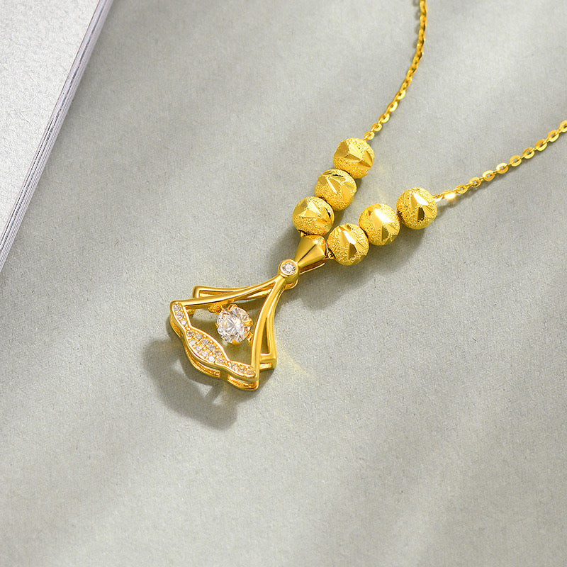 14K Gold Plated Ginkgo Leaf Chain Necklace | A8240