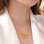 14K Gold Plated Ginkgo Leaf Chain Necklace | A8240