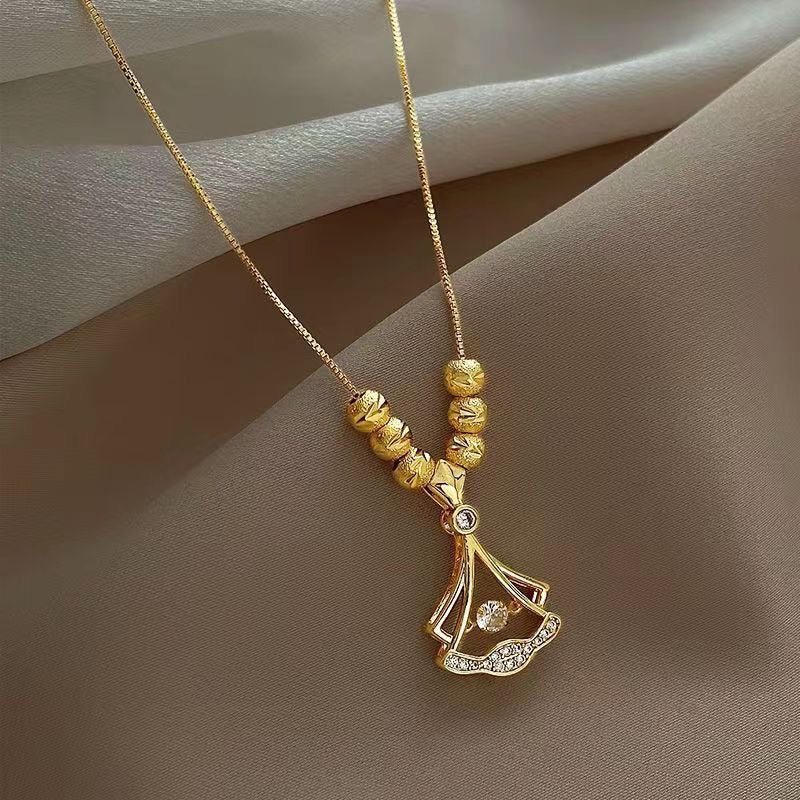 14K Gold Plated Ginkgo Leaf Chain Necklace | A8240