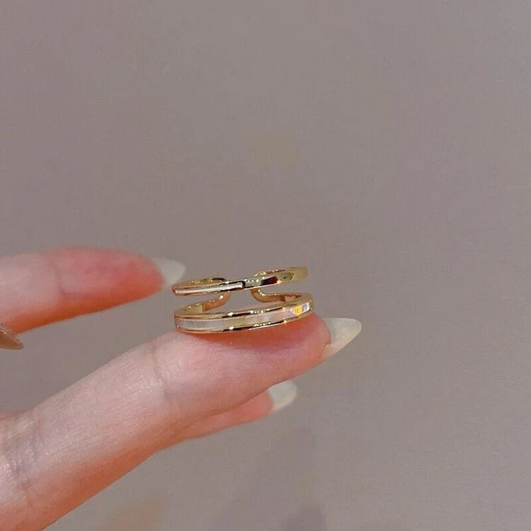 Conch Shell Layer Stacking Ring Ring, Dainty Zircon Ring | A8385