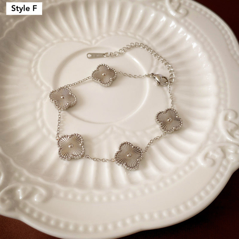 14K Gold Plated Four Leaf Clover Bracelet