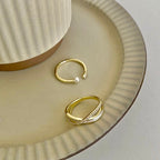 Cross Pearl Midi Ring Set, Dainty Zircon Ring, Silver Cross Ring