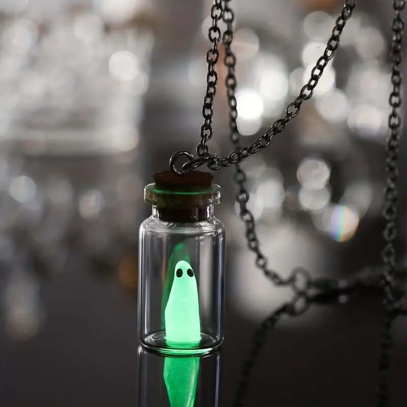 Adopt A Ghost Light Up Halloween Drop Earrings Necklace Set