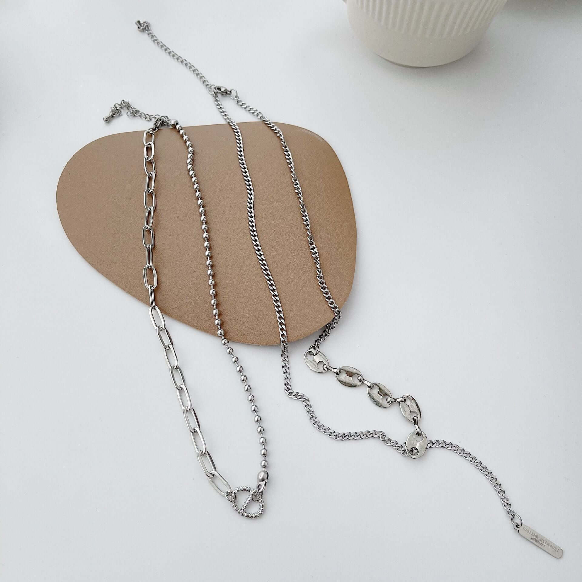 Alloy Silver Layered Necklace