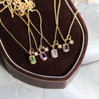 Amethyst Peridot Crystal Necklace 