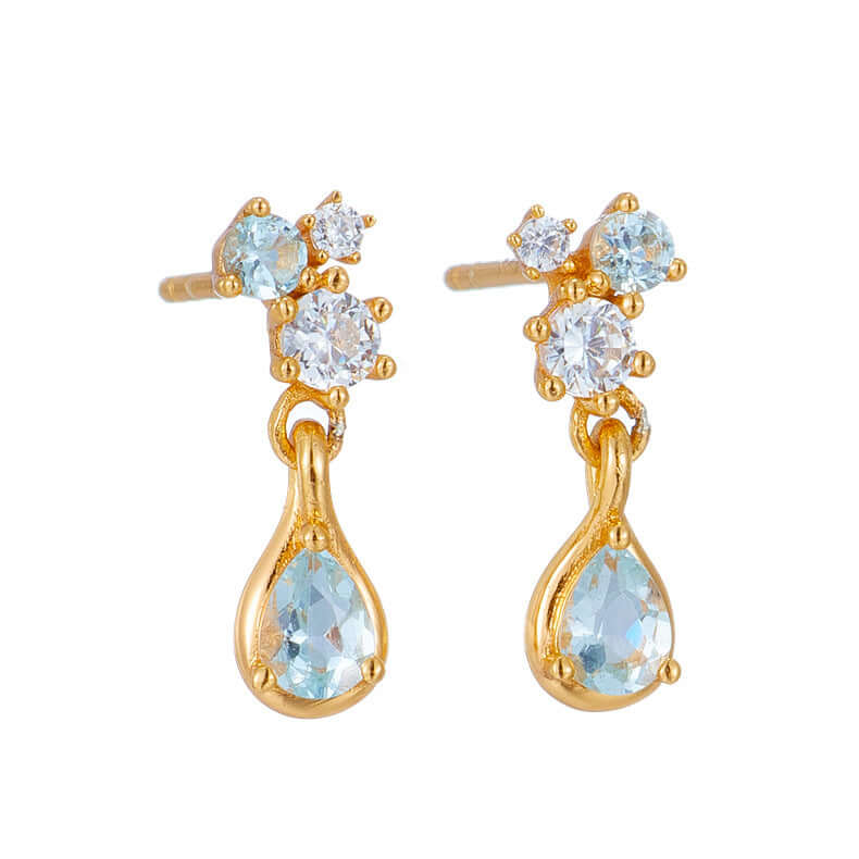 Aquamarine Blue Topaz Earrings