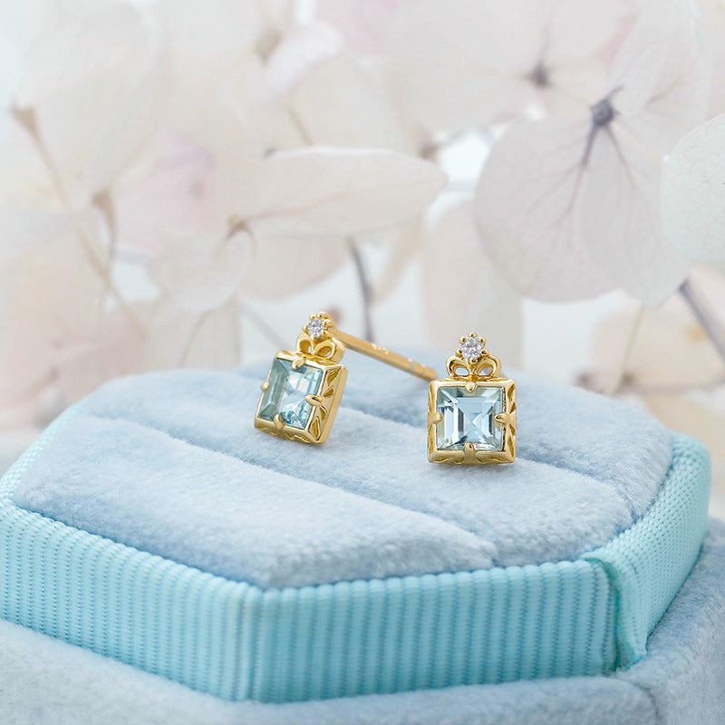 Aquamarine Stud Earrings