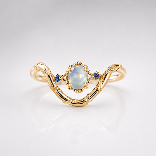 Aquamarine Three Stone Ring Set