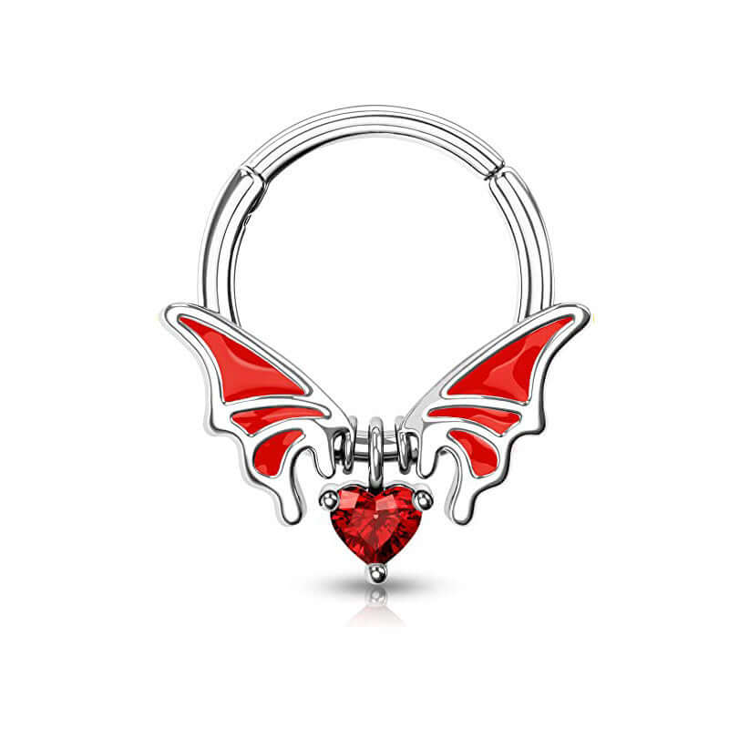 Angel Heart Goth Nose Ring Clicker