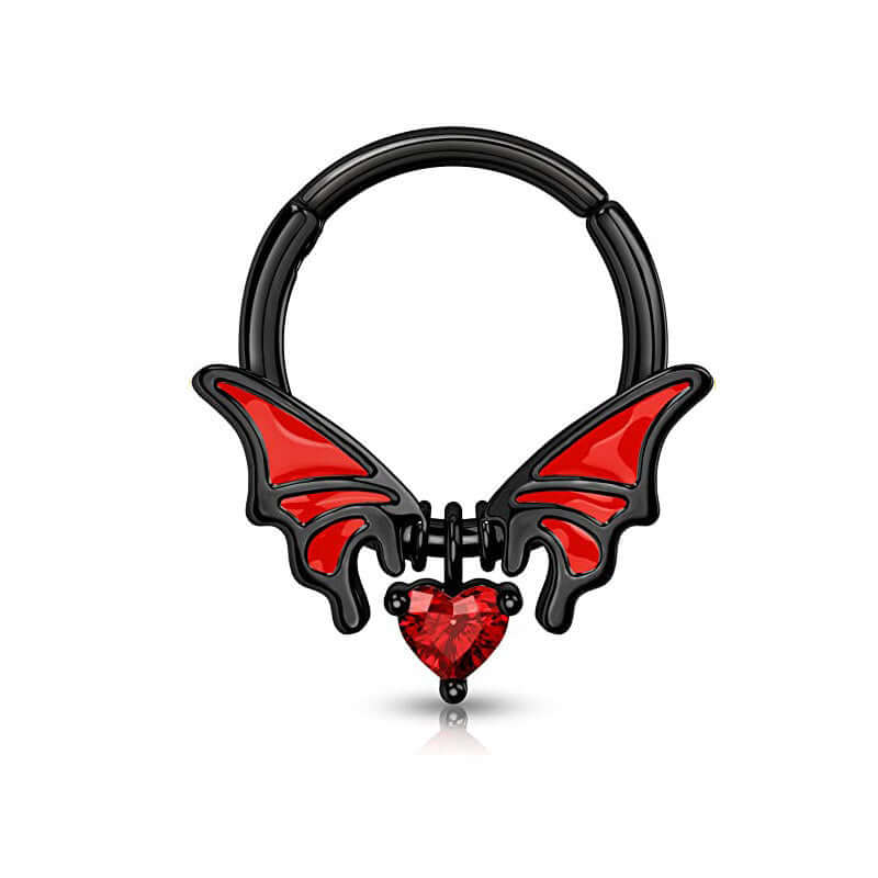 Angel Heart Goth Nose Ring Clicker