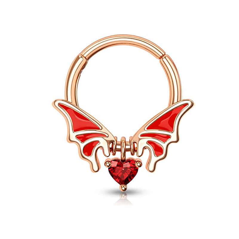 Angel Heart Goth Nose Ring Clicker