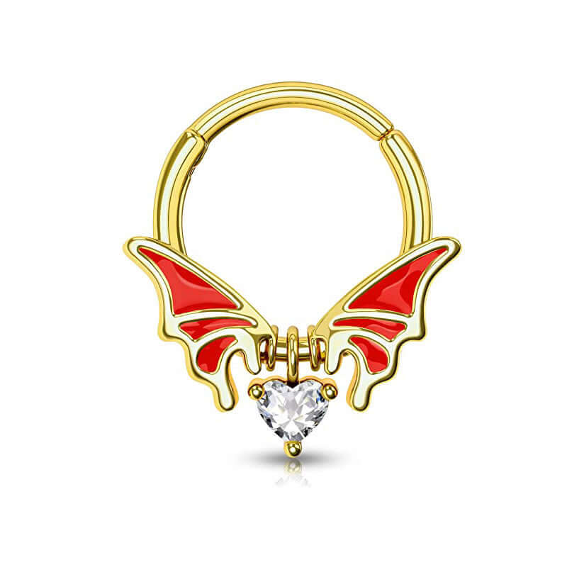 Angel Heart Goth Nose Ring Clicker