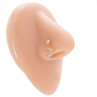 Hypoallergenic Crescent Moon Dangle Nose Ring