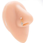 Hypoallergenic Gold Dangle Nose Ring