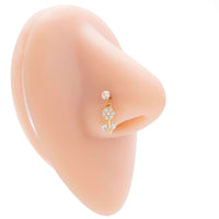 Hypoallergenic Flower Dangle Nose Ring