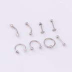 16G Horseshoe Circular Captive Ring Rook Piercing Set of 8