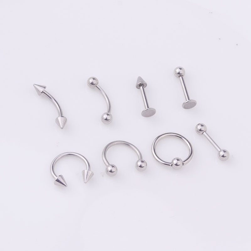 16G Horseshoe Circular Captive Ring Rook Piercing Set of 8