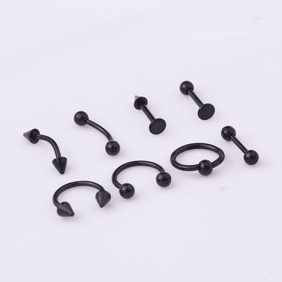 16G Horseshoe Circular Captive Ring Rook Piercing Set of 8