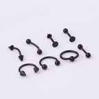 16G Horseshoe Circular Captive Ring Rook Piercing Set of 8