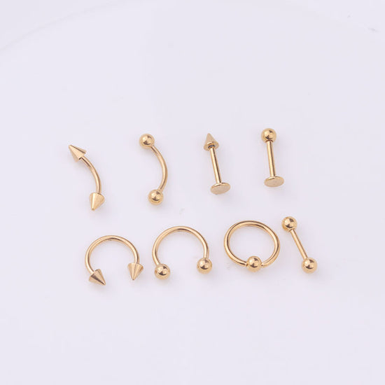 16G Horseshoe Circular Captive Ring Rook Piercing Set of 8