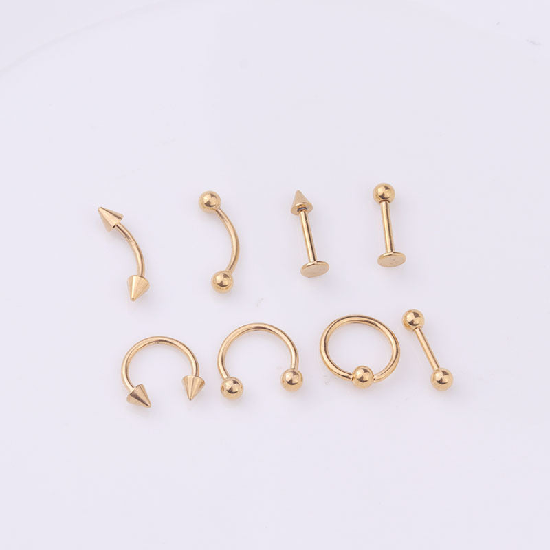 16G Horseshoe Circular Captive Ring Rook Piercing Set of 8