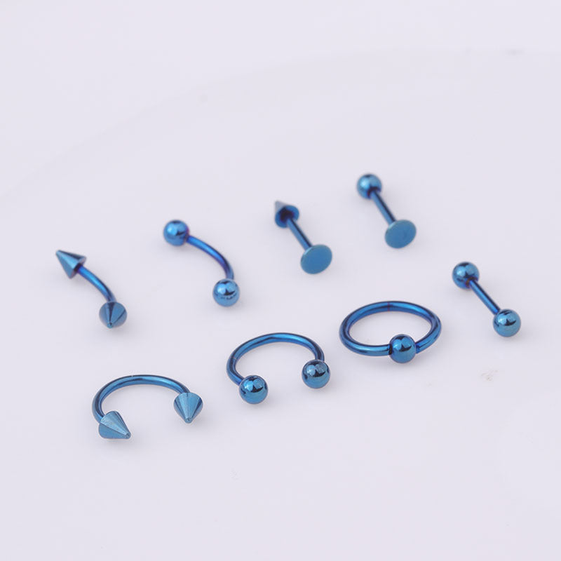 16G Horseshoe Circular Captive Ring Rook Piercing Set of 8