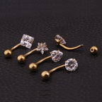 14G Surgical Steel Belly Ring, Heart Navel Ring, Belly Button Ring