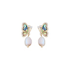 Baroque Freshwater Pearl Butterfly Drop Earring