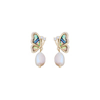 Baroque Freshwater Pearl Butterfly Drop Earring