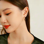 Baroque Garnet Drop Earrings 