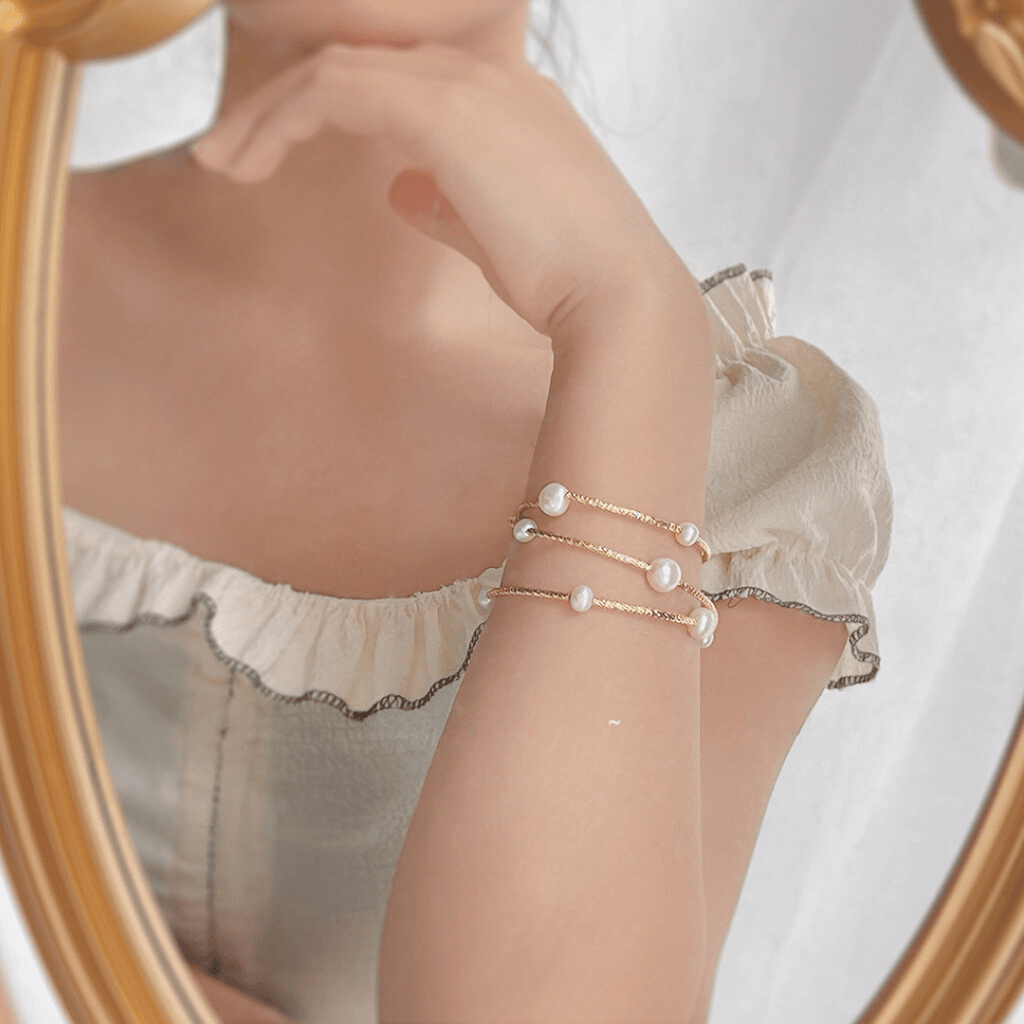 Baroque Freshwater Pearl 2 Way Layer Wrap Bracelet 