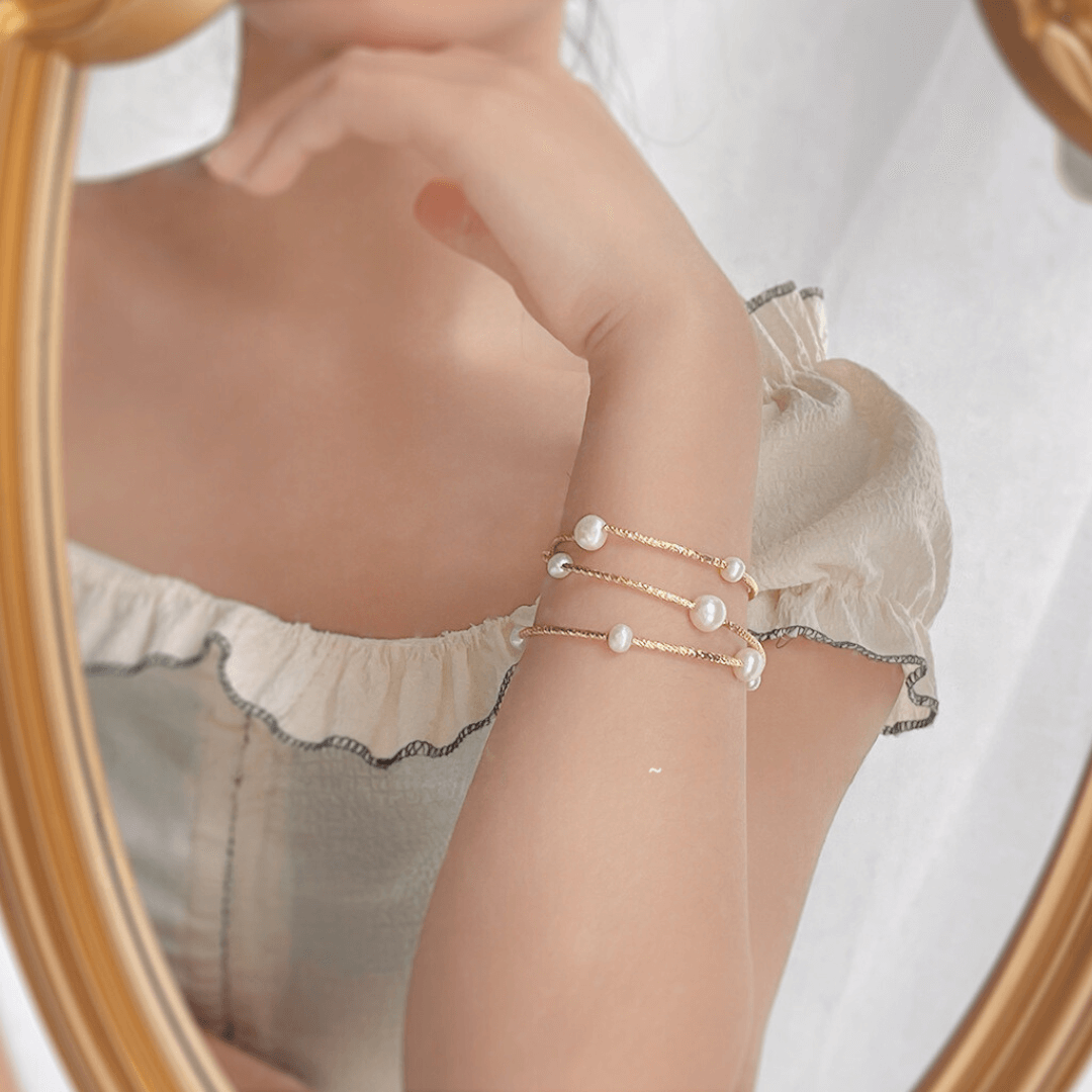 Baroque Freshwater Pearl 2 Way Layer Wrap Bracelet 