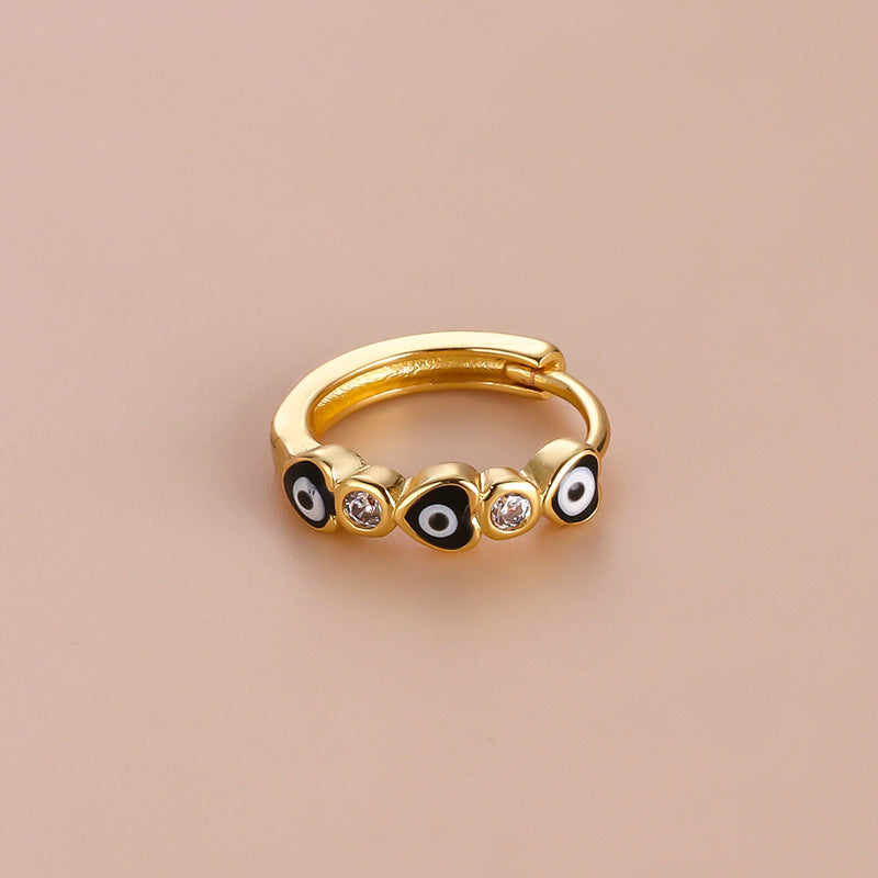 18K Gold Turkish Eye Cartilage Hoop Earring