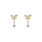 Bling Butterfly Crystal Drop Earrings
