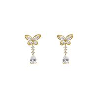 Bling Butterfly Crystal Drop Earrings