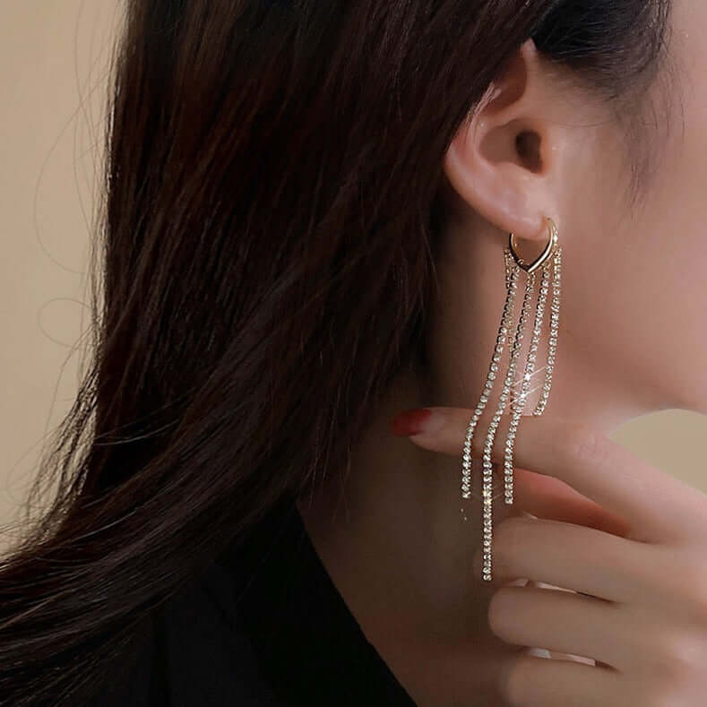 Bling Diamond Tassel Earrings