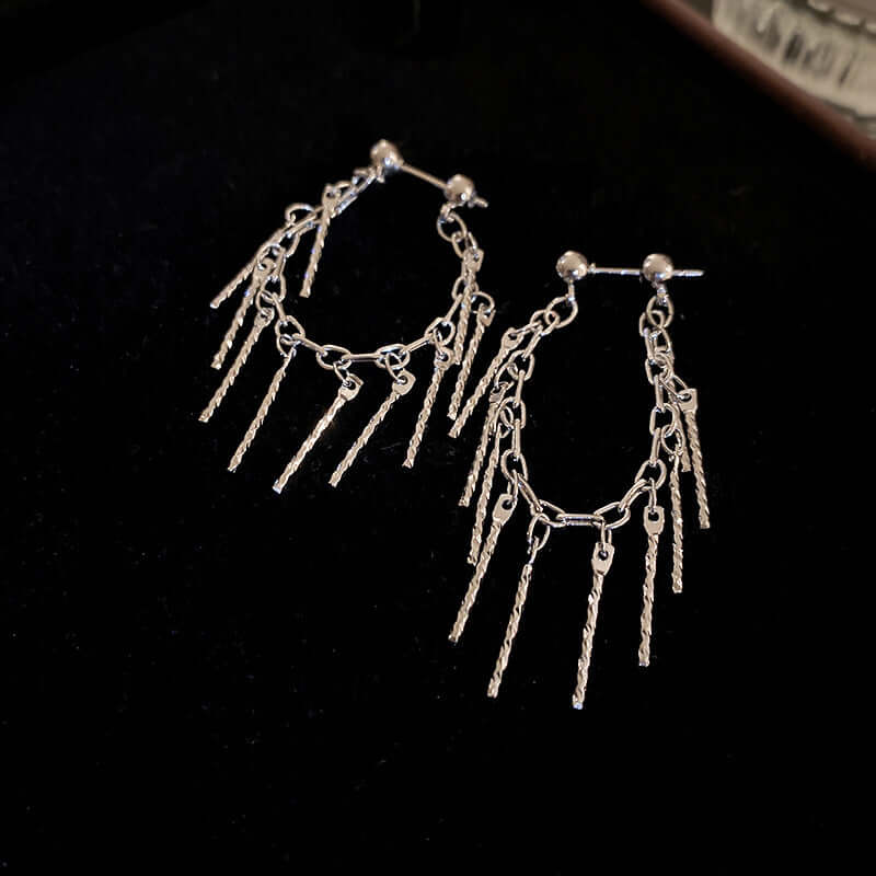 Bling Gold Tassel Waterfall Earrings