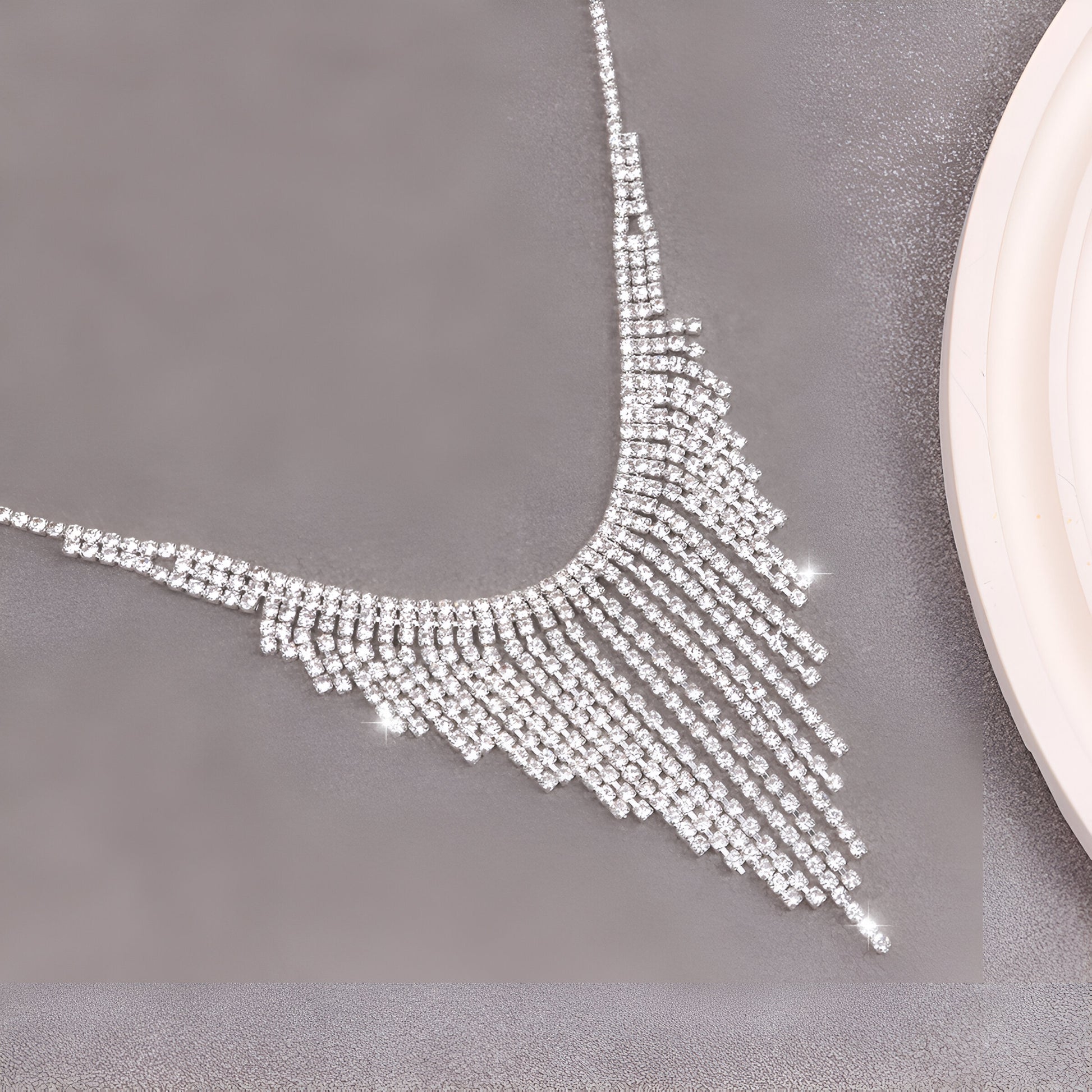 Bling Zircon Tassel Necklace