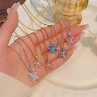 Titanium Four Leaf Clover Pendant Necklace 