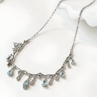 Blue Teardrop Crystal Necklace