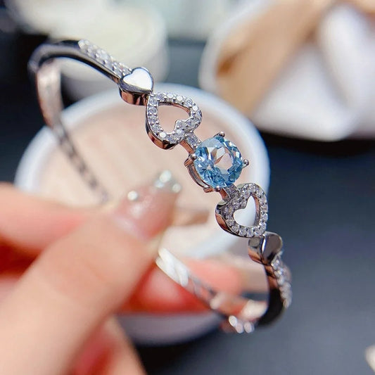 Blue Topaz Bangle Bracelet