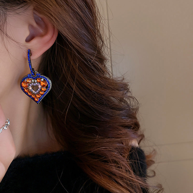 Bohemian Colorful Heart Shaped Drop Earrings | HE7561