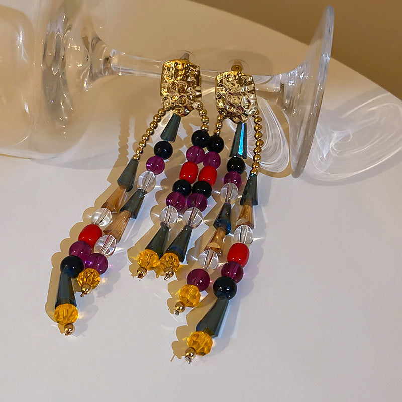 Boho Colorful Crystal Chandelier Earrings | HE6477