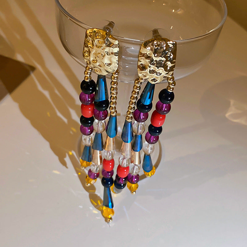 Boho Colorful Crystal Chandelier Earrings