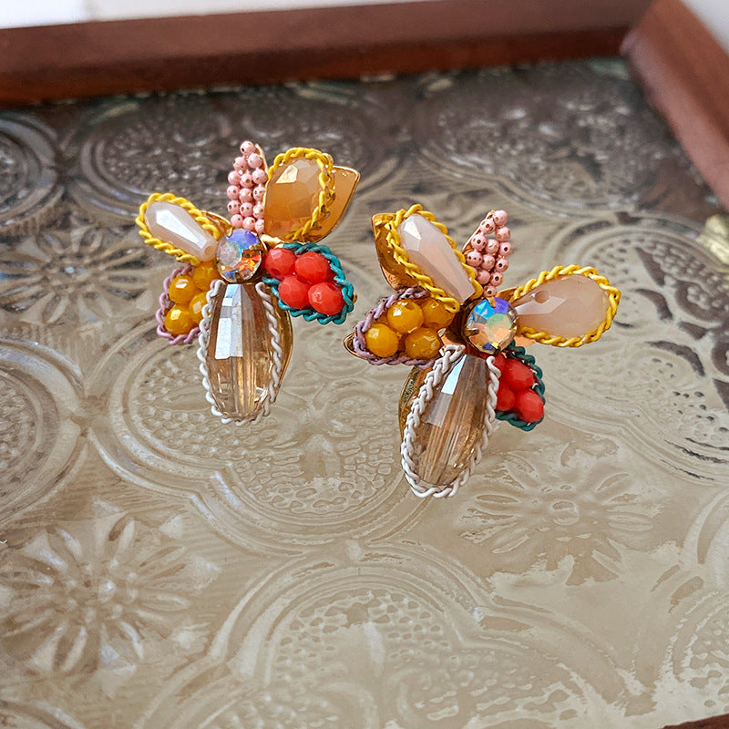 Boho Huge Flower Color Stud Earrings | HE12344