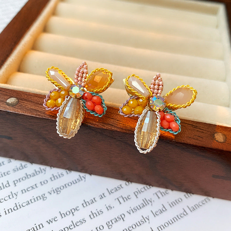 Boho Colorful Huge Flower Earrings 