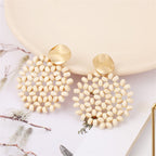 Boho Style Alloy White Bead Earrings
