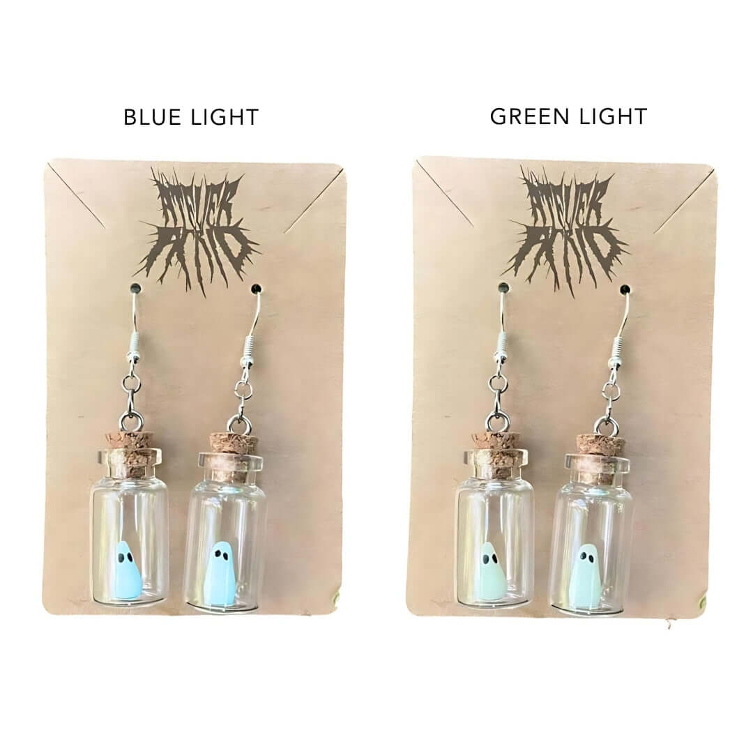 Adopt A Ghost Light Up Halloween Drop Earrings Necklace Set