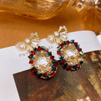 Bowknot Colorful Crystal Earrings
