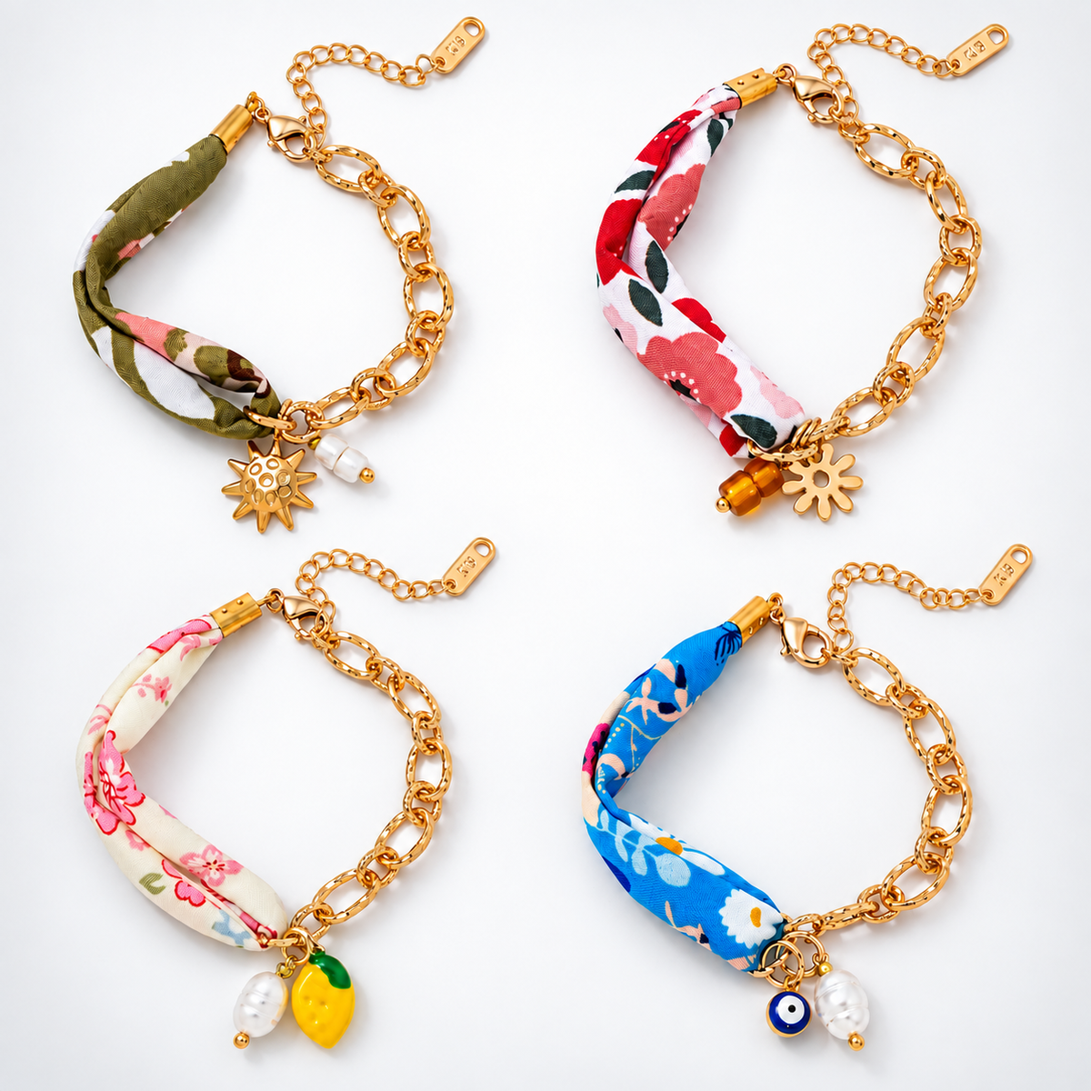 Braided Fruit Charm Half Chain BFF Bracelet